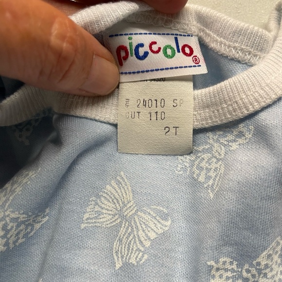 Vintage Piccolo cotton size 2T dress light blue with white bows - Picture 3 of 5